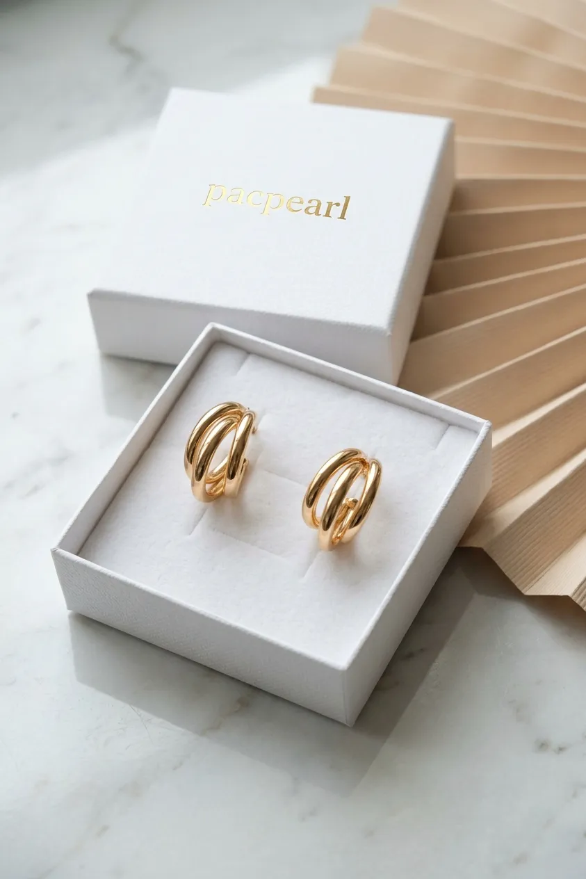 Triple‑Loop Hoop Earrings