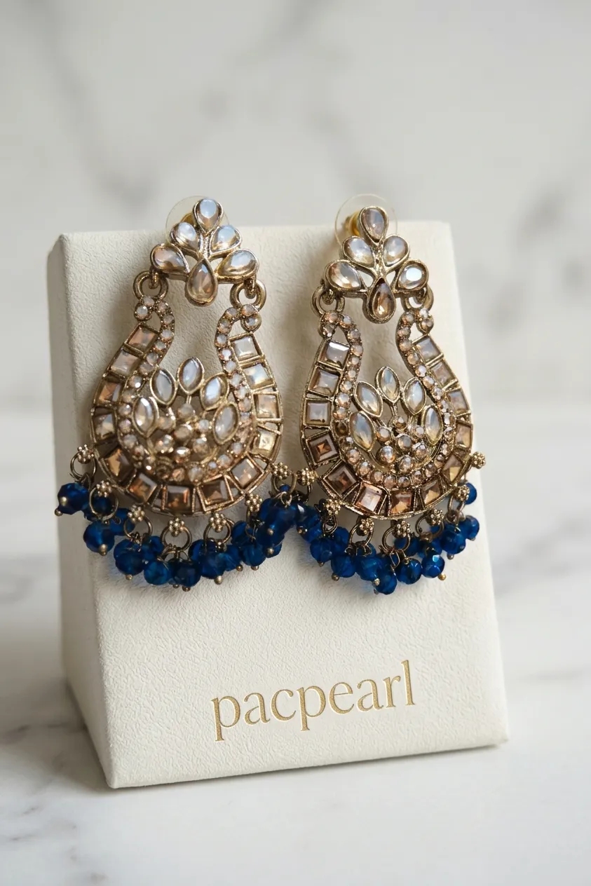 Luxe Beaded Chandbali Earrings